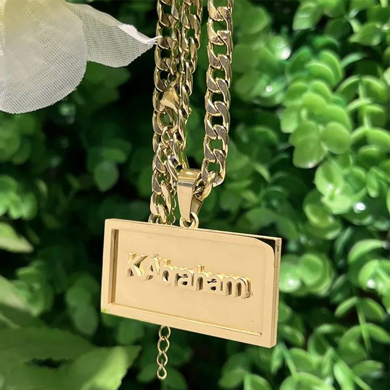 Women Fashion Names - Collier Hip Hop avec nom personnalisé