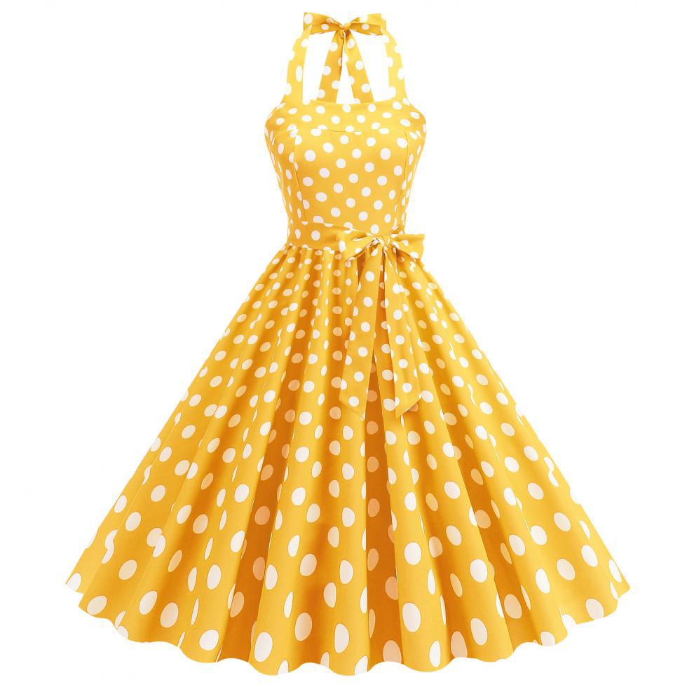 Women'S Fashion In The 50S - Robe de soirée swing sexy jaune