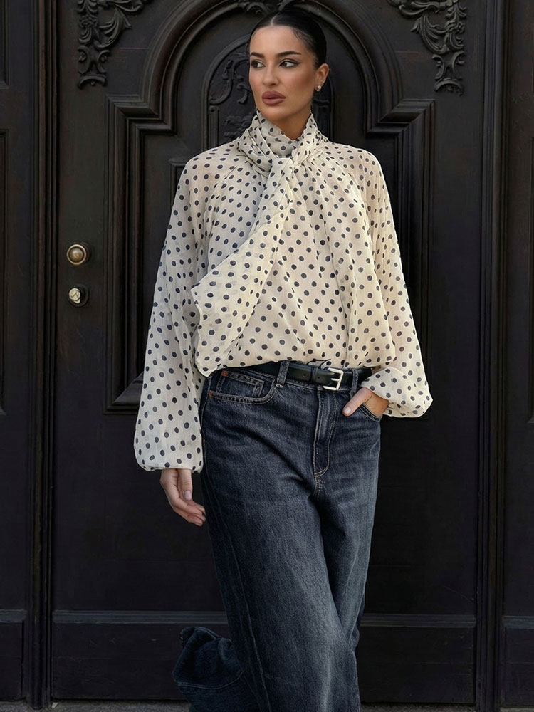 Women'S Fashion Trends 2026 Spring Summer - HH Chemisier Femme Vintage à Pois