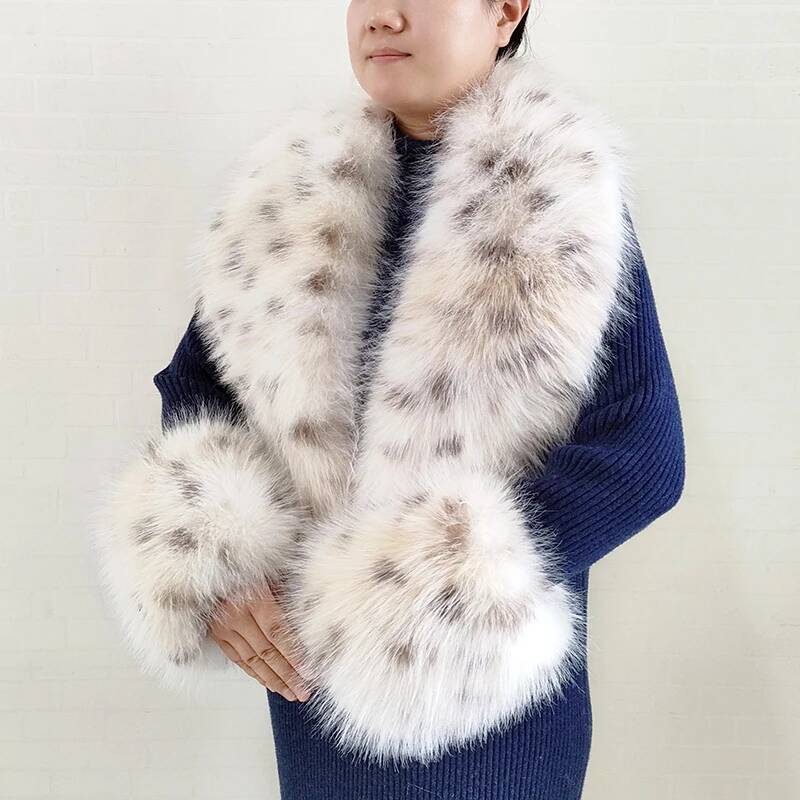 Women'S Fashion Quilted Jacket - Grand foulard en fausse fourrure de