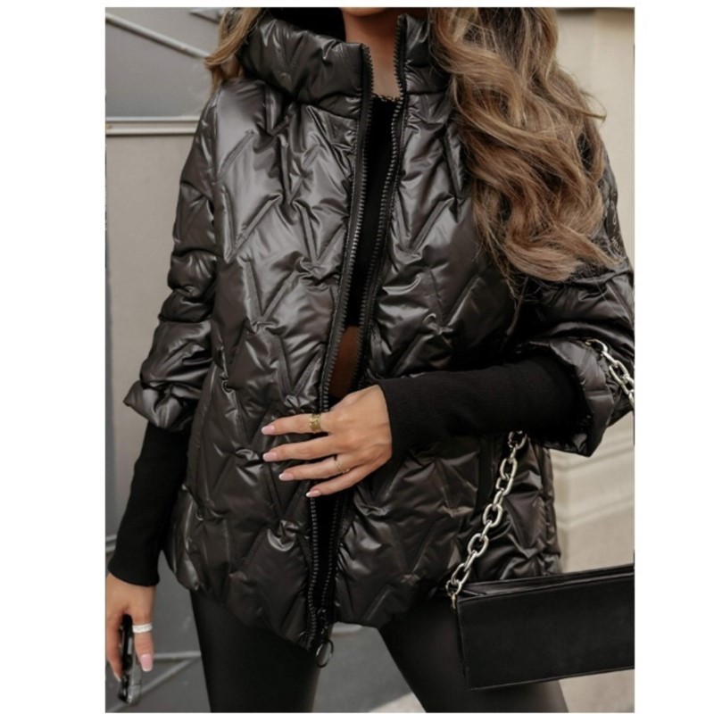 Women'S Fashion Quilted Jacket - Manteau matelassé à capuche pour femme,