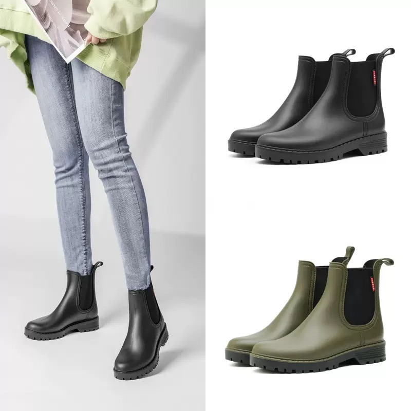 Women'S Fashion Rain Boots - Bottes de pluie courtes antidérapantes pour
