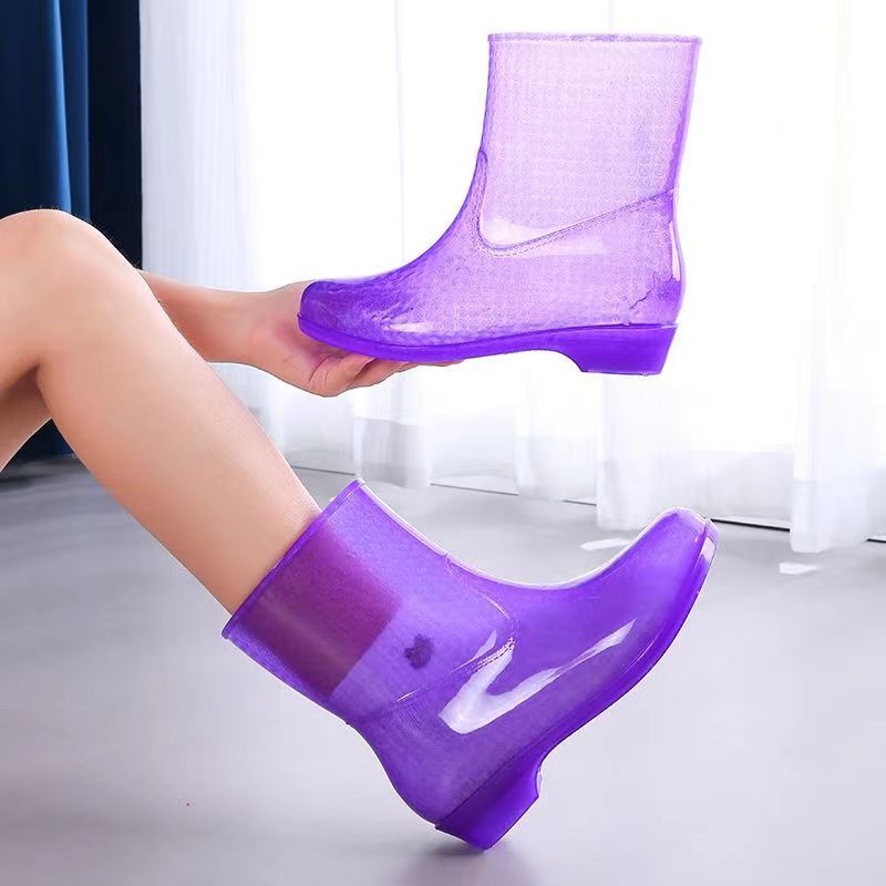 Women'S Fashion Rain Boots - Chaussures de Pluie à Semelle Souple