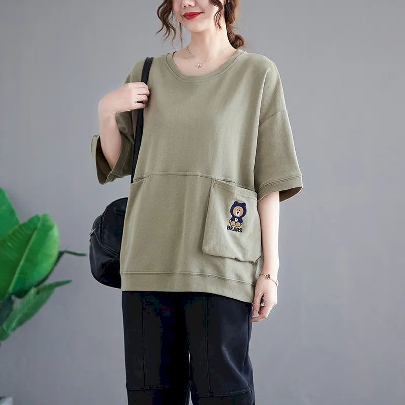 Women'S Fashion Trends 2026 Spring Summer - T-shirt en coton pour femme, coupe