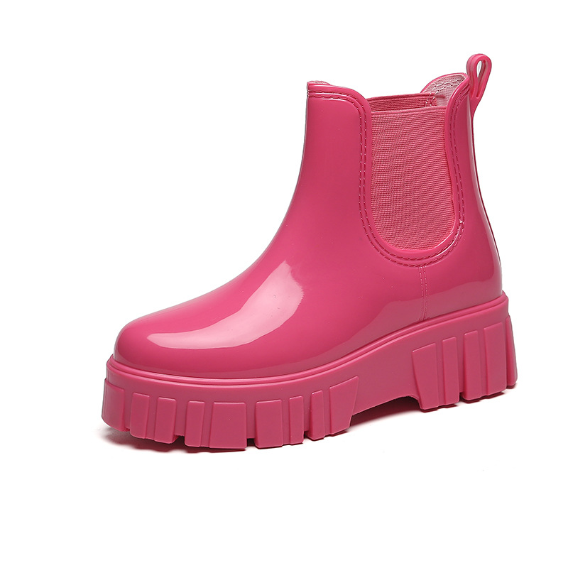 Women'S Fashion Rain Boots - Bottes de pluie à plateforme pour