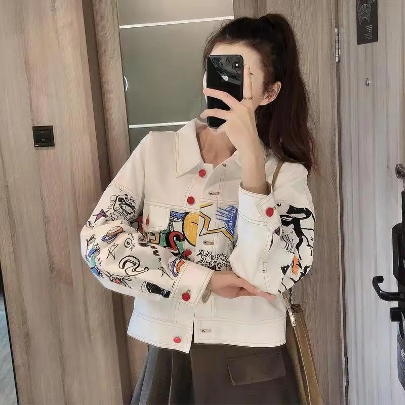 Women'S Fashion Quilted Jacket - Coréen femme mode loisirs Cowboy hauts