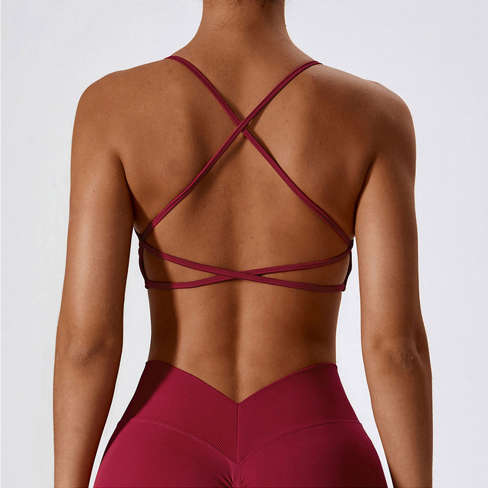 Bra Top Seamless - Femmes sangle croisée soutien-gorge de Sport