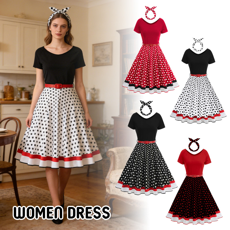Women'S Fashion In The 50S - Robe Vintage Chic pour Femme, Motif