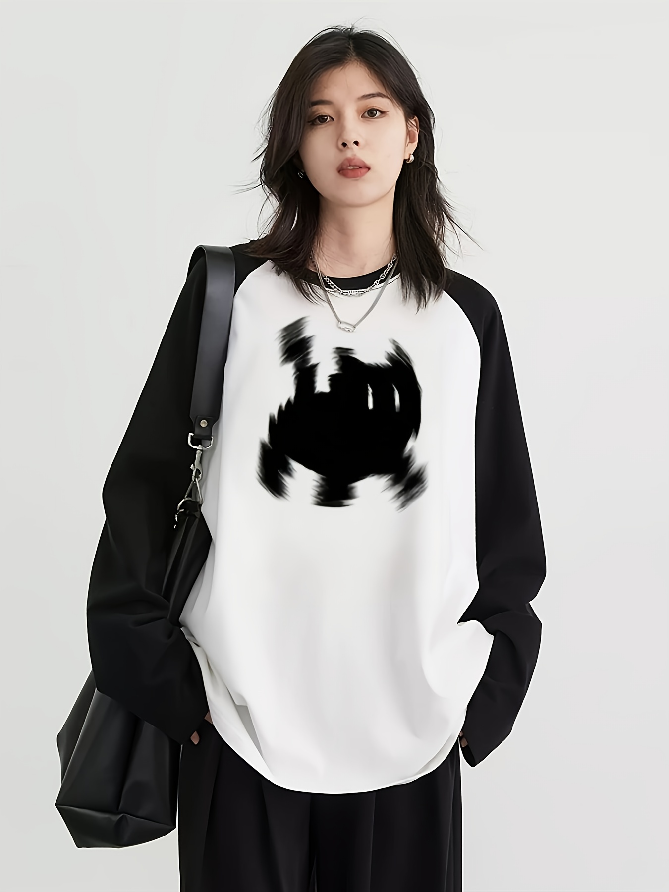 Women Fashion Styles - T-shirt à manches longues raglan Y2K