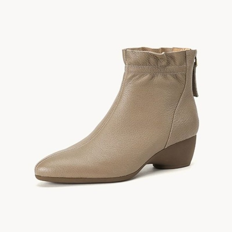 Bottes d'hiver en cuir mi-moll - Women'S Fashion Rain Boots avis et prix