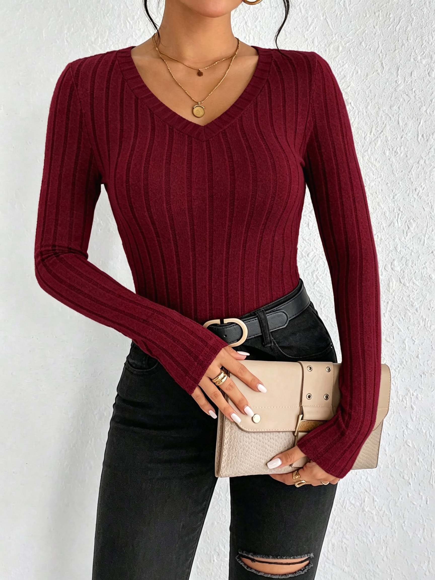 Haut en maille côtelée à col e - Women Fashion Styles avis et prix