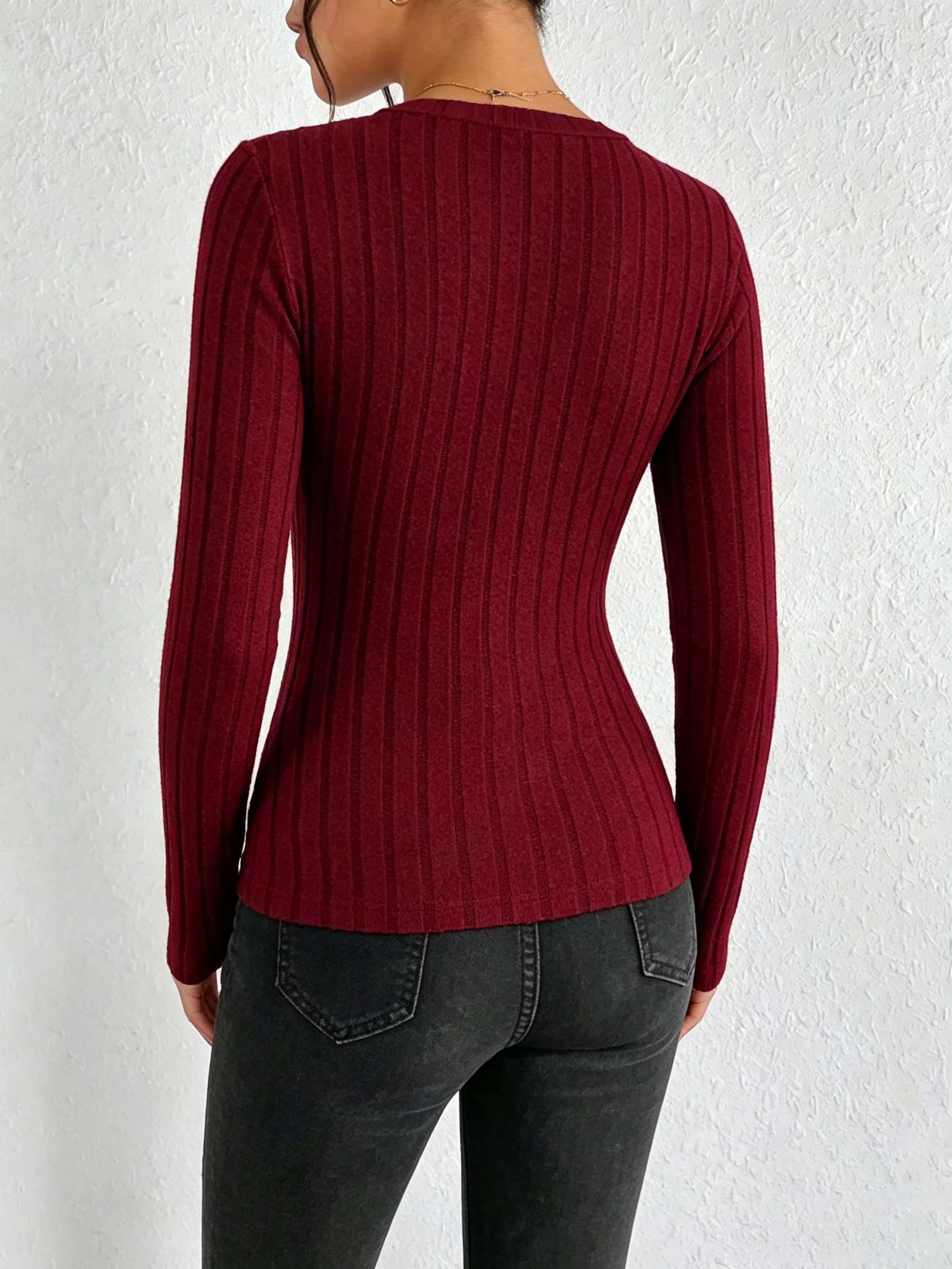 Haut en maille côtelée à col e - Women Fashion Styles avis et prix