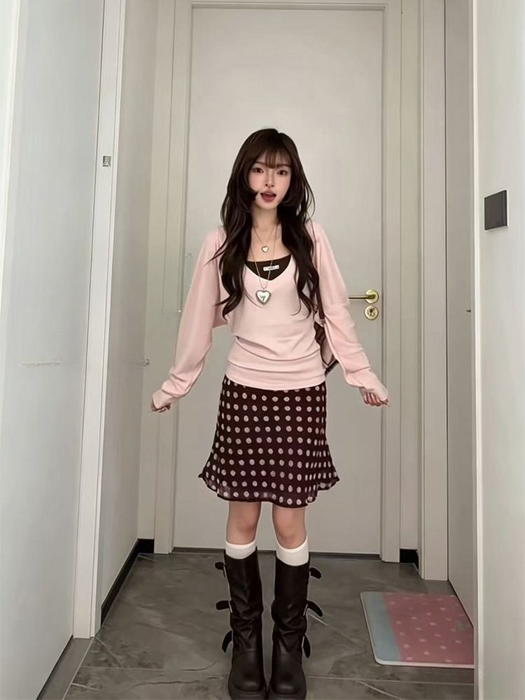 Ensemble 3 pièces Coquette Swe - V Neck Cami Top avis et prix