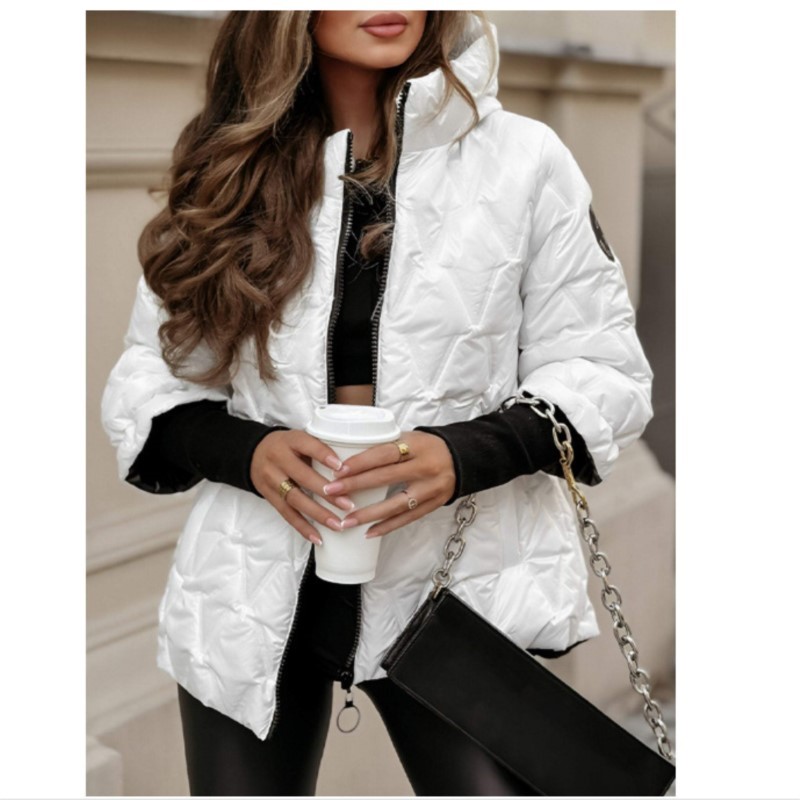 Manteau matelassé à capuche po - Women'S Fashion Quilted Jacket avis et prix