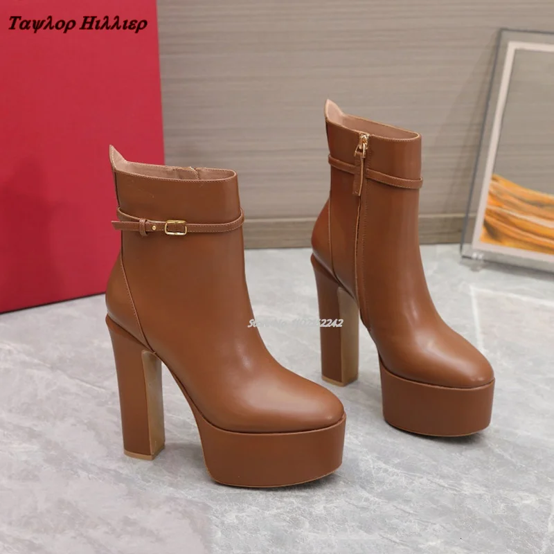 Bottines de luxe en cuir à pla - Women'S Fashion Rain Boots avis et prix