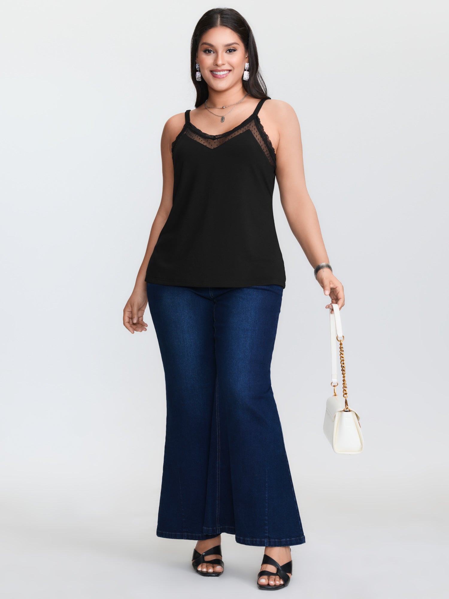 Débardeur en maille noire gran - V Neck Cami Top avis et prix