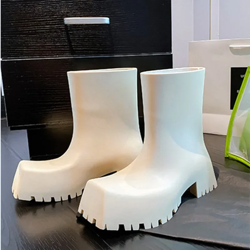 Bottines en cuir PU souple de  - Women'S Fashion Rain Boots avis et prix