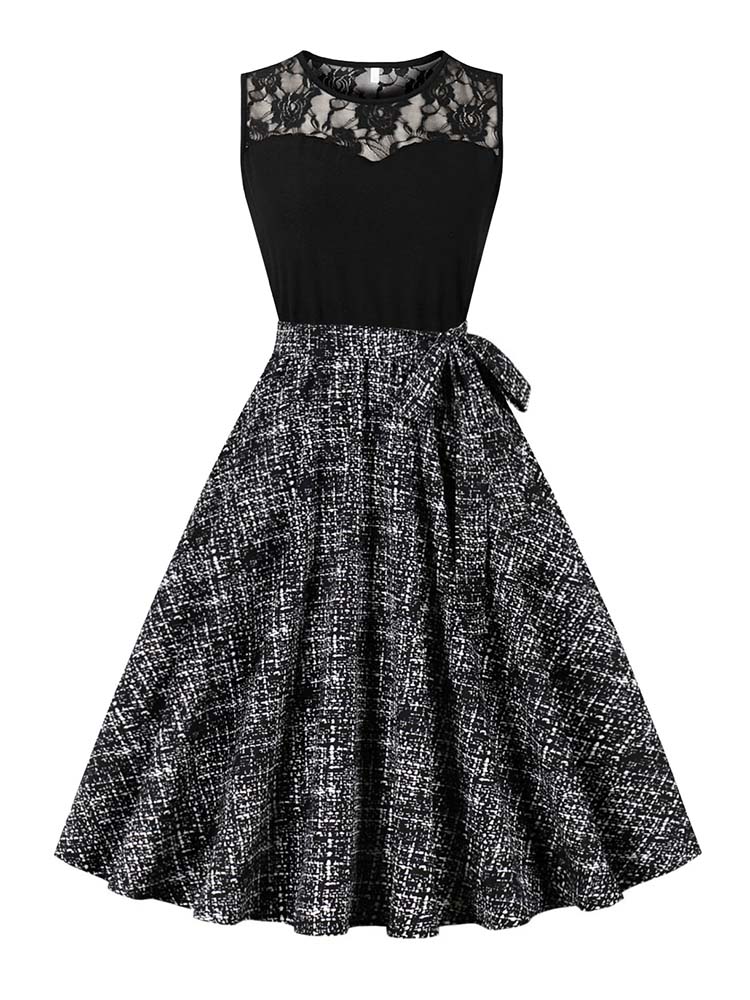 Robe mi-longue vintage en dent - Women'S Fashion In The 50S avis et prix