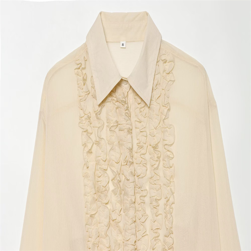 Chemisier plissé à revers en t - Women'S Fashion Trends 2026 Spring Summer avis et prix
