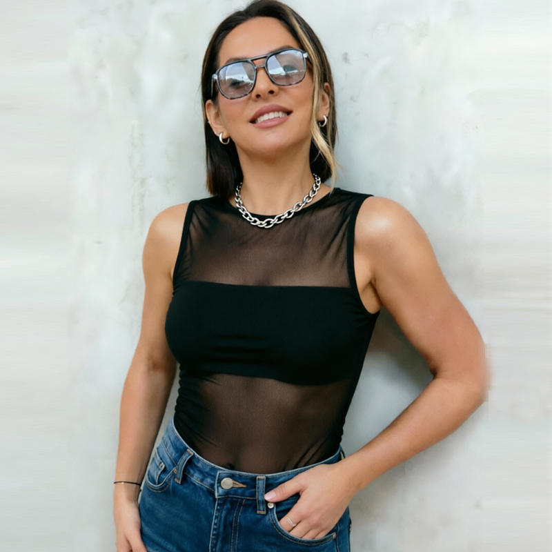 HXAO Body Femme Noir en Tulle  - Corset Top Boned avis et prix